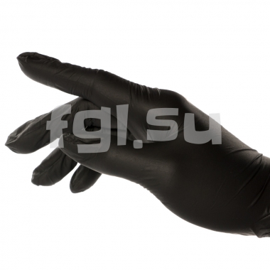 Перчатки нитриловиниловые M черные, 50пар