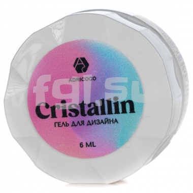 Гель для дизайна Cristallin №02 Голубой кристалл 6мл ADRICOCO