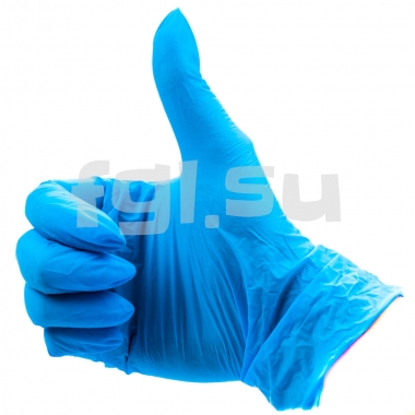 Перчатки нитриловиниловые XS голубые, 50пар